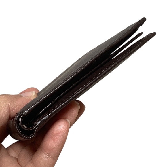 Polo Ralph Lauren Brown Leather Bi Fold Passcase Wallet Men New Open Box - Picture 15 of 16